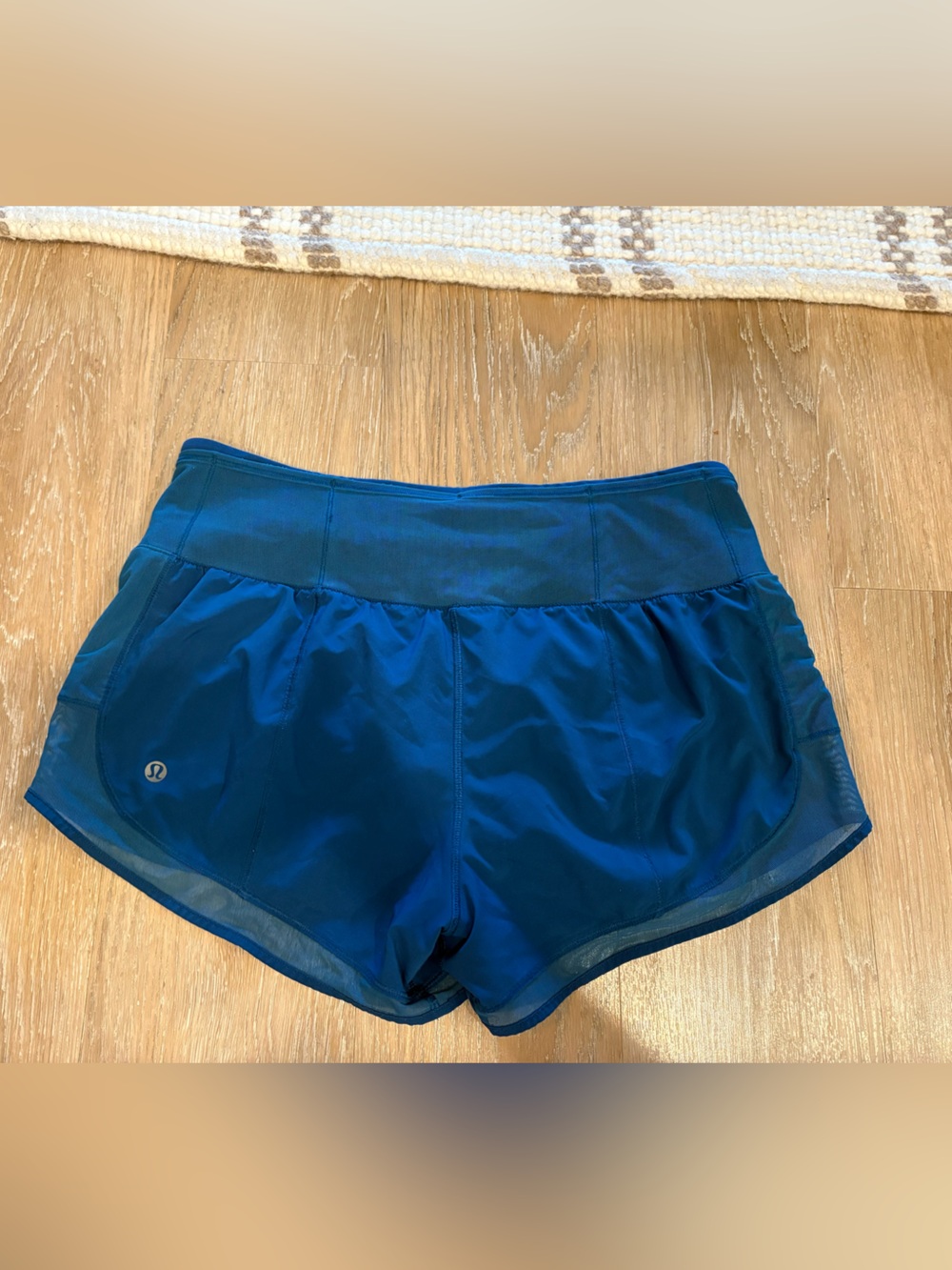 lululemon athletica Deep Blue Mesh-Trim Athletic Shorts